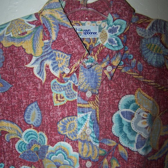 VINTAGE REYN SPOONER HAWAIIAN FLORAL SHIRT S3437 - Picture 3 of 11
